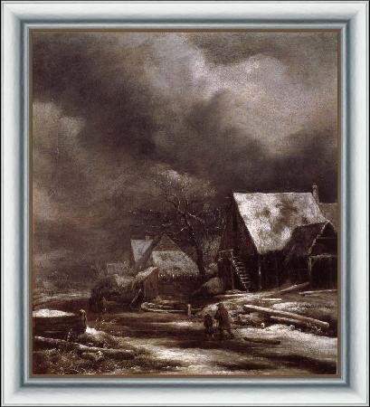 framed  Jacob van Ruisdael Village in Winter, Ta3123-3